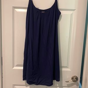 Lily Pulitzer Chiffon Spaghetti Strap Shift Navy Blue Dress Size L